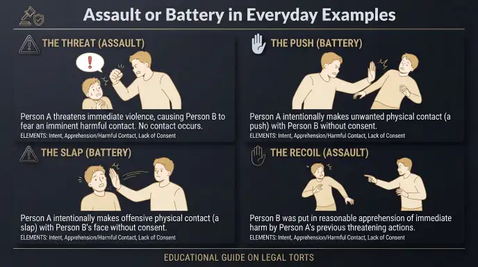 Assault or Battery in Everyday Examples