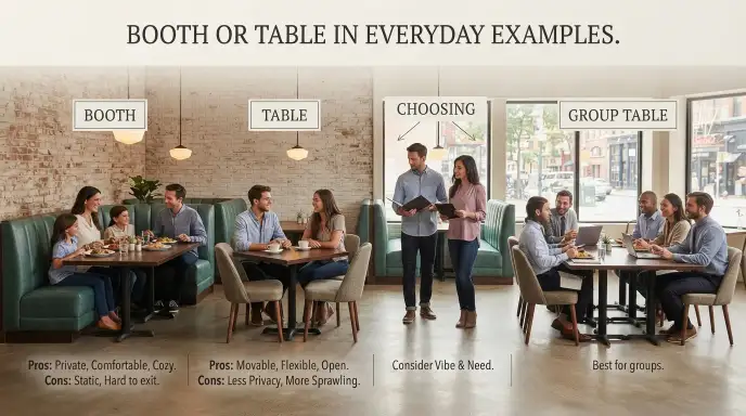Booth or Table in Everyday Examples