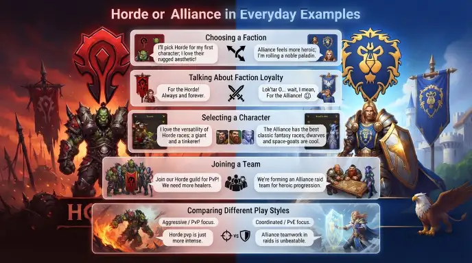 Horde or Alliance in Everyday Examples