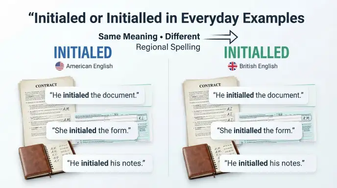 Initialed or Initialled in Everyday Examples