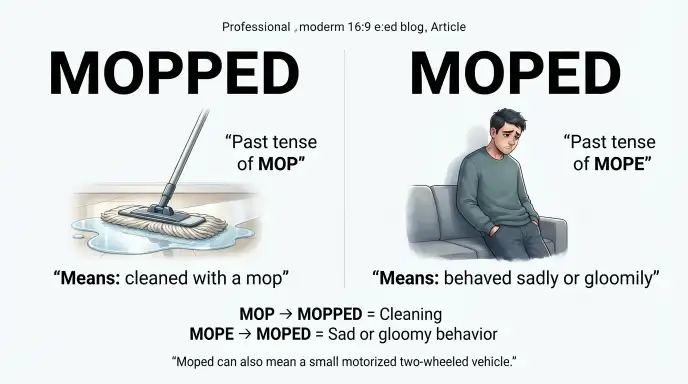 mopped or moped