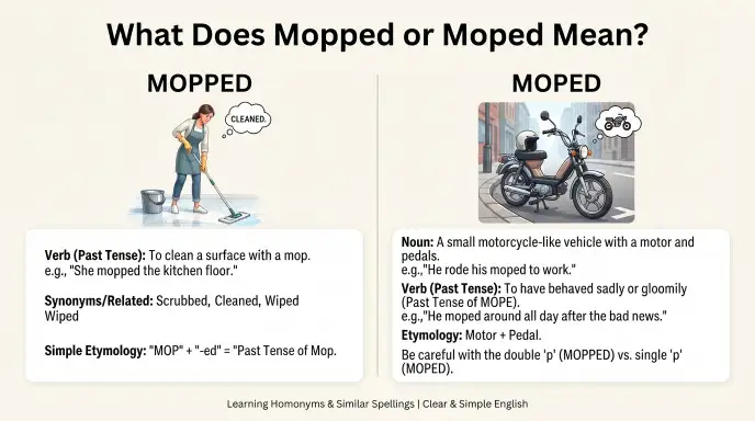 What Does Mopped or Moped Mean?