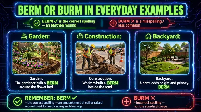 Berm or Burm in Everyday Examples