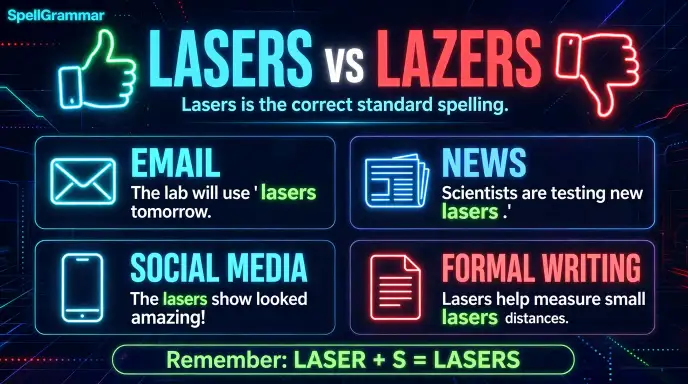 Lazers or Lasers in Everyday Examples