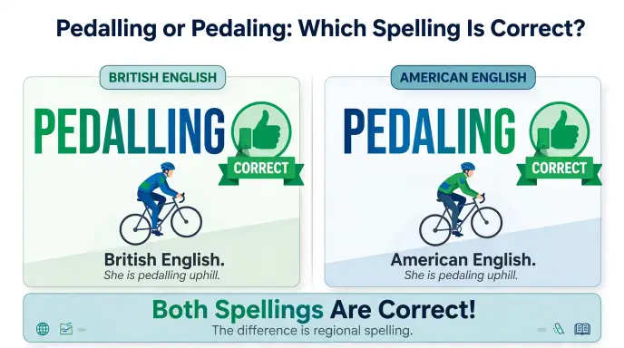 pedalling or pedaling