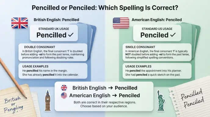 pencilled or penciled