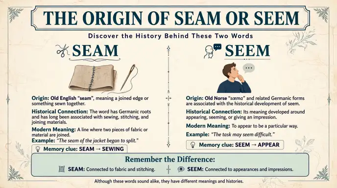 The Origin of Seam or Seem